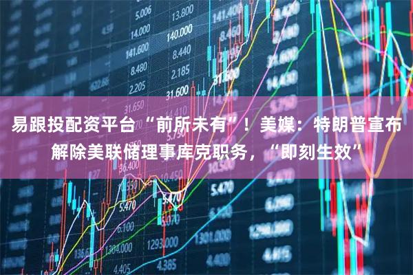 易跟投配资平台 “前所未有”！美媒：特朗普宣布解除美联储理事库克职务，“即刻生效”