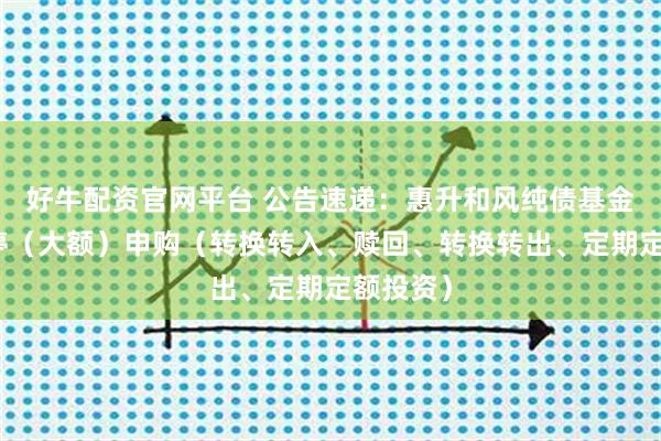 好牛配资官网平台 公告速递：惠升和风纯债基金基金暂停（大额）申购（转换转入、赎回、转换转出、定期定额投资）